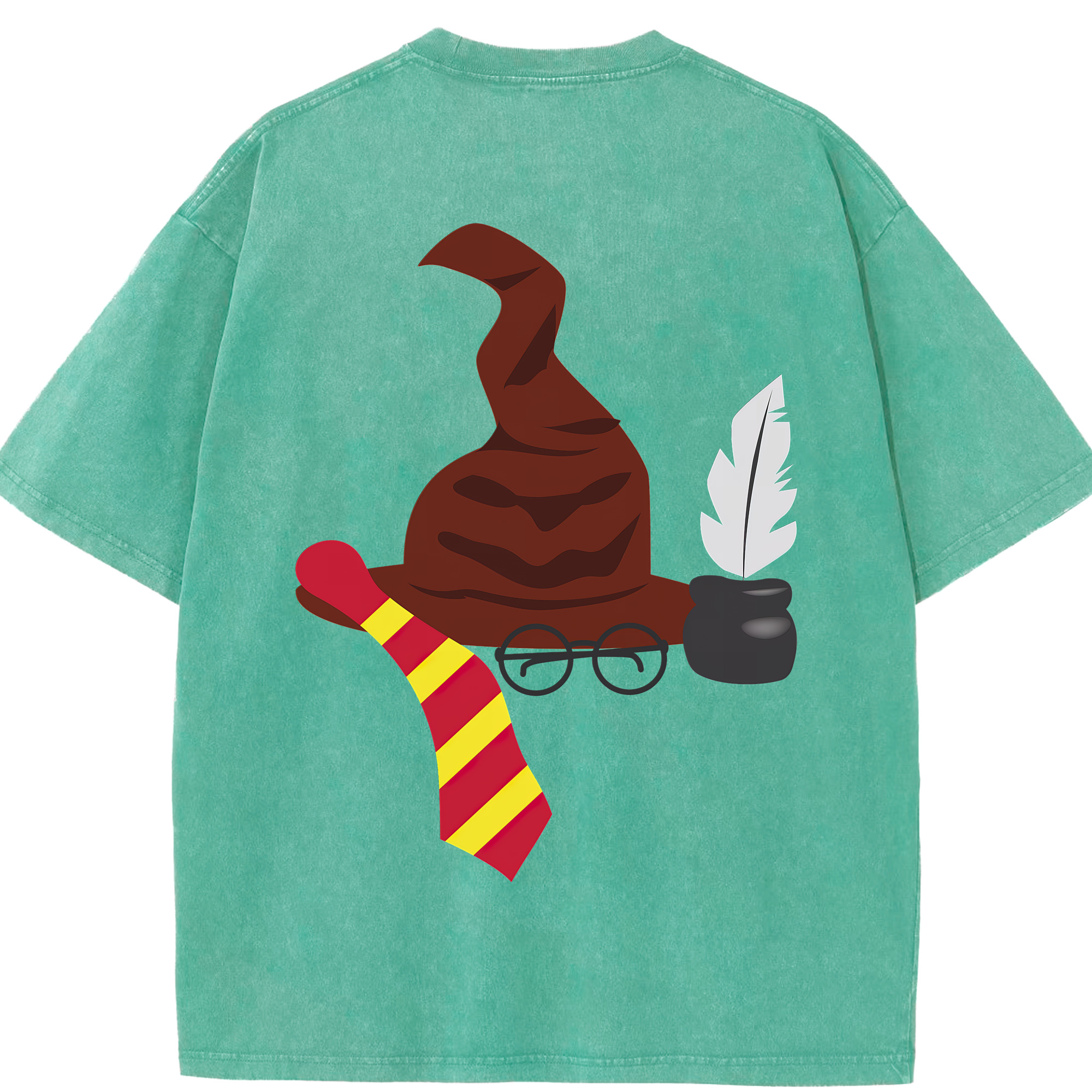 （画像用） Harry Potter ハリー・ポッターシリーズ 綿100% ヴィンテージ風 半袖Tシャツ（背面プリント）